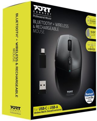 Souris sans fil PORT DESIGN BLUETOOTH SANS FIL & RECHARGEABLE  Noir