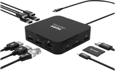 Hub PORT DESIGN double écrans 2X 4K USB-C 85W pour 10 pé