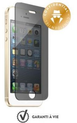 Protège écran FORCE GLASS iPhone 5S/SE verre trempé confidentiel