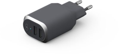 Chargeur secteu FORCE POWER 2 Ports USB A 4.8A Gris