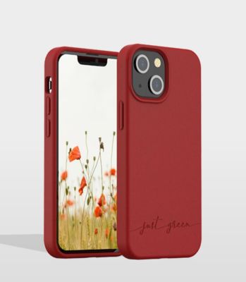 Coque JUST GREEN iPhone 13 mini Bio rouge