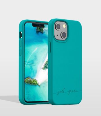 Coque JUST GREEN iPhone 13 mini Bio bleu