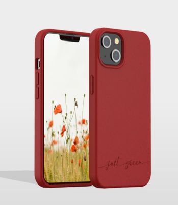 Coque JUST GREEN iPhone 13 Bio rouge