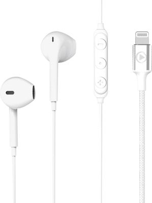 Ecouteurs FORCE PLAY Lightning avec Télécommande Blanc