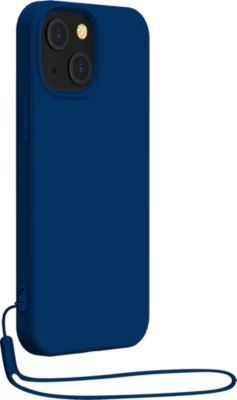 Coque BIGBEN CONNECTED iPhone 14 silicone+Dragonne bleu marine