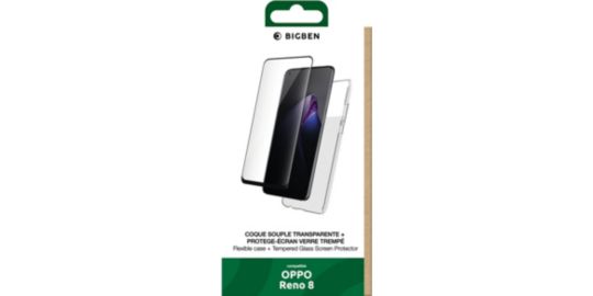 Pack BIGBEN CONNECTED Oppo Reno 8 Coque + Verre trempé 2.5D