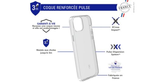 Coque FORCE CASE iPhone 15 Transparent pulse