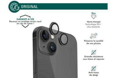 Protège objectif FORCE GLASS iPhone 15 / 15 Plus x 2 noir