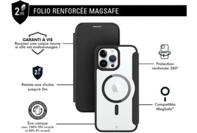 Coque étui FORCE CASE iPhone 15 Pro MagSafe renforcé Noir