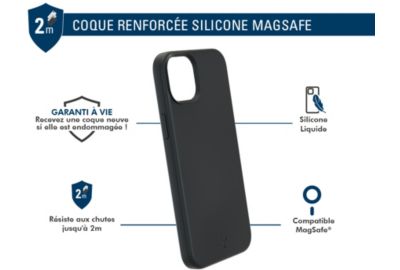 Coque FORCE CASE iPhone 15 Plus MagSafe sillicone Noir