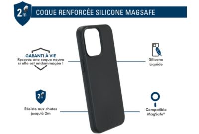 Coque FORCE CASE iPhone 15 Pro Max MagSafe sillicone Noir