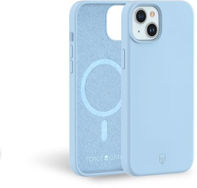 Coque FORCE CASE iPhone 15  silicone  bleu ciel