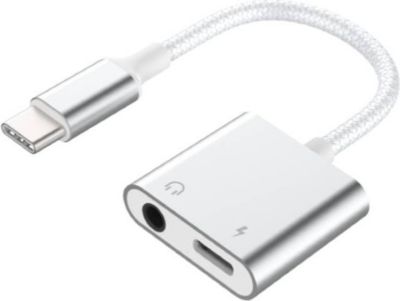 Adaptateur USB C FORCE POWER 2 en 1 USB-C vers Jack 3.5mm/USB-C