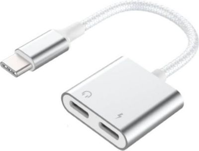 Adaptateur Jack FORCE POWER 2 en 1 USB-C vers USB-C Renforcé