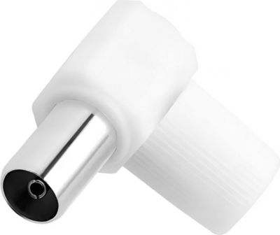 Adaptateur antenne TV FORCE POWER Coaxial 9.52mm Coudée à 90° Blindé Mâle