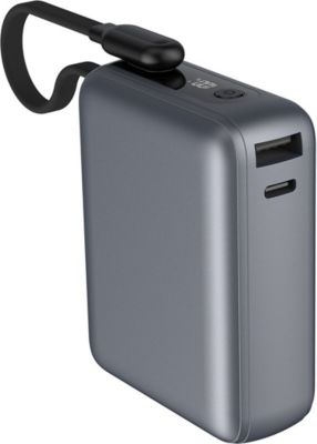 Batterie externe FORCE POWER 10000mAh 2 Ports 30W avec Câble Intégré