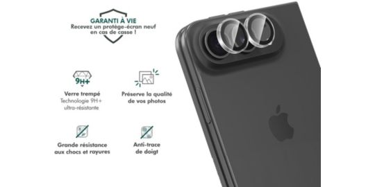 Protège objectif FORCE GLASS iPhone Ultra protetion lentilles x2