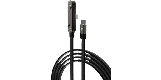 Câble USB FORCE POWER 100W USB-C vers USB-C rétractable coudé