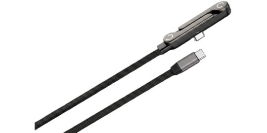 Câble USB FORCE POWER 100W USB-C vers USB-C rétractable coudé