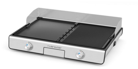 Plancha électrique RIVIERA ET BAR QPL530 réversible à poser, 45.5x28.5 cm