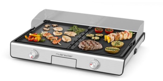 Plancha électrique RIVIERA ET BAR QPL530 réversible à poser, 45.5x28.5 cm