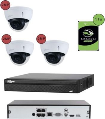 Caméra de sécurité PANASONIC Kit vidéosurveillance IP 3 caméras dôme