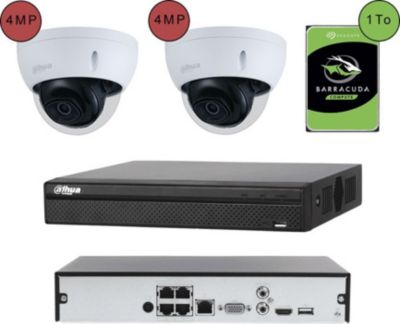 Caméra de sécurité KOMELEC Kit vidéosurveillance IP 2 caméras dôme