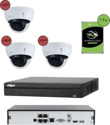 Caméra de sécurité KOMELEC Kit vidéosurveillance IP 3 caméras dôme