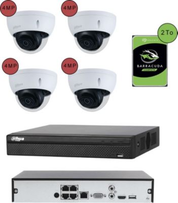Caméra de sécurité KOMELEC Kit vidéosurveillance IP 4 caméras dôme Caméra de sécurité KOMELEC Kit vidéosurveillance IP 4 caméras dôme