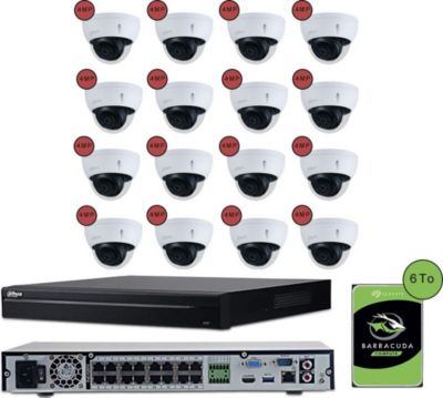 Caméra de sécurité KOMELEC Kit vidéosurveillance IP 16 caméras dôme