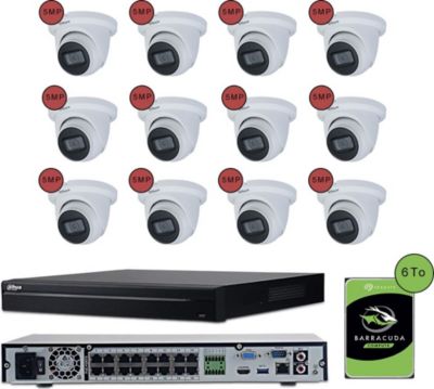 Caméra de sécurité KOMELEC Kit vidéosurveillance IP 12 caméras dôme Caméra de sécurité KOMELEC Kit vidéosurveillance IP 12 caméras dôme