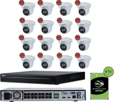 Caméra de sécurité ZAVIO Kit vidéosurveillance IP 16 caméras dôme
