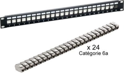 Accessoire rack KOMELEC Panneau de brassage RJ45 24 Ports 19' 1U