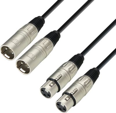 Câble XLR KOMELEC Câble 2 XLR mâles 2 XLR femelles 1.50m