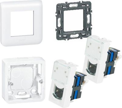 Prise murale LEGRAND Kit 2 prises murales RJ45 Cat6 LEGRAND Prise murale LEGRAND Kit 2 prises murales RJ45 Cat6 LEGRAND