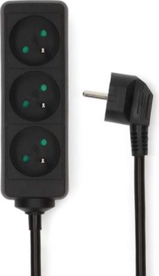 Multiprise KOMELEC Multiprise électrique 3 prises noire