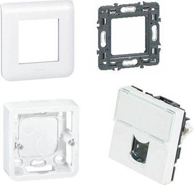 Prise murale LEGRAND Kit de 1 prise murale RJ45 Cat 6a blindé Prise murale LEGRAND Kit de 1 prise murale RJ45 Cat 6a blindé