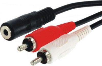 Câble Jack KOMELEC Câble Jack 3.5 femelle 2 RCA mâle 0.20