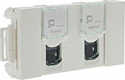 Prise murale LEGRAND Prise murale RJ45 Cat6 45X135 STP double Prise murale LEGRAND Prise murale RJ45 Cat6 45X135 STP double