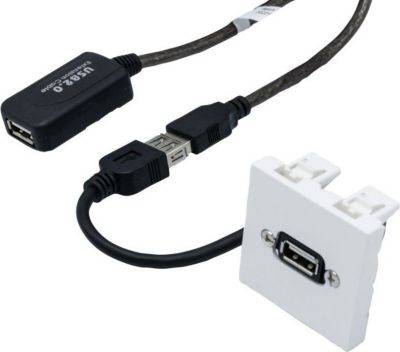 KOMELEC Prise murale USB coudée amplifié 10m KOMELEC Prise murale USB coudée amplifié 10m