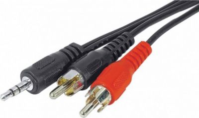 Jack 3,5 / RCA KOMELEC Câble Jack 3.5mm mâle 2 RCA mâle 1.80m