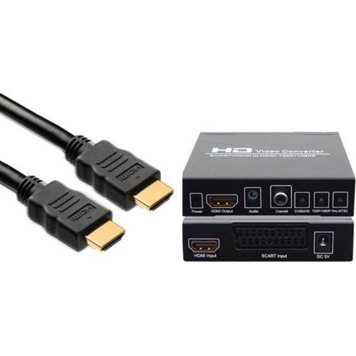 Adaptateur Convertisseur HDMI HD vers Péritel ( SCART ) TV Vidéo + Câble DC