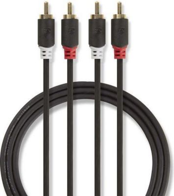 Câble RCA KOMELEC Câble 2 RCA gold Anthracite 10m
