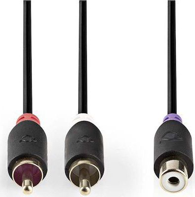 Câble RCA KOMELEC Câble RCA femelle - 2 RCA mâles 20cm
