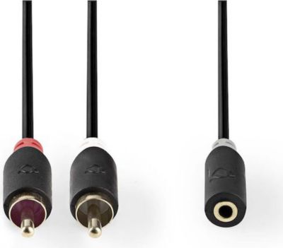 Jack 3,5 / RCA KOMELEC Câble Jack 3.5 femelle vers 2 RCA 20cm