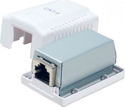 Prise murale KOMELEC Boitier mural RJ45 1 port Cat 6 STP
