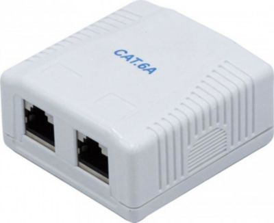 Prise murale KOMELEC Boitier mural RJ45 2 ports Cat 6a STP