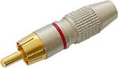 KOMELEC Connecteur RCA mâle argent rouge