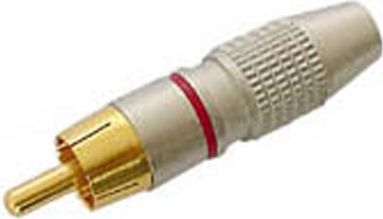  KOMELEC Connecteur RCA mâle argent rouge KOMELEC Connecteur RCA mâle argent rouge