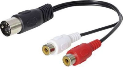 Câble DIN 5 broches KOMELEC Câble din 5 mâle-2 RCA femelle 0.20